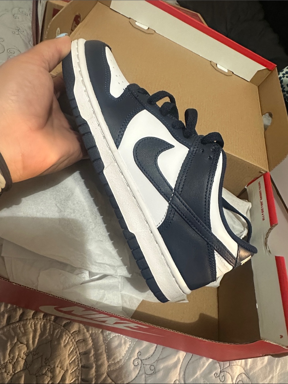 Nike Kids Navy and White Low-Top Sneaker